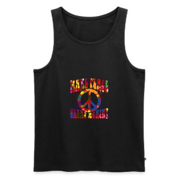 Flower Power - Make PEACE Great Again 2 - Men's Premium Organic Tank Top - black - Front - AI Model Male 178 light (178cm)