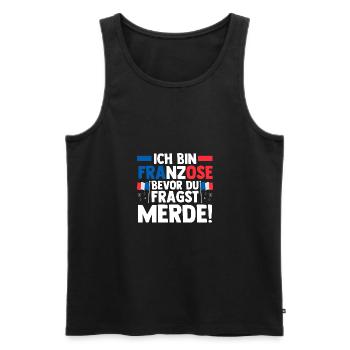 Franzose Französisch Frankreich - Männer Premium Bio Tank Top - Schwarz - Vorne - AI Model Male 178 light (178cm)