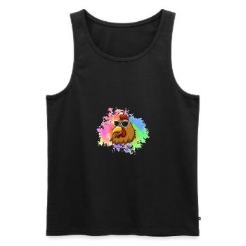 Chickens Hen - Men's Premium Organic Tank Top - black - Front - AI Model Male 178 light (178cm)