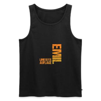 Emil - Men's Premium Organic Tank Top - black - Front - Michal (187cm)