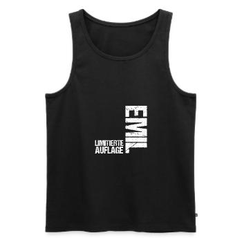 Emil - Men's Premium Organic Tank Top - black - Front - Michal (187cm)