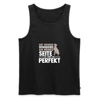 Hund Weimaraner - Männer Premium Bio Tank Top - Schwarz - Vorne - AI Model Male 178 light (178cm)