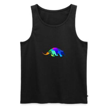 Ameisenbär Bär Regenbogen Tiere Polygon - Männer Premium Bio Tank Top - Schwarz - Vorne - AI Model Male 178 light (178cm)