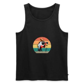 Hühner Hahn Perlhuhn - Männer Premium Bio Tank Top - Schwarz - Vorne - AI Model Male 178 light (178cm)