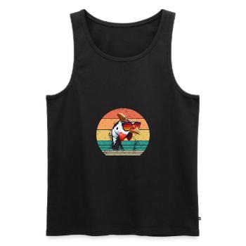 Hühner Hahn Perlhuhn - Männer Premium Bio Tank Top - Schwarz - Vorne - AI Model Male 178 light (178cm)