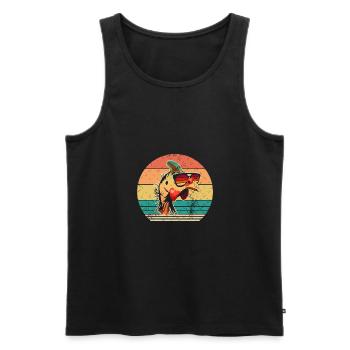Hühner Hahn Perlhuhn - Männer Premium Bio Tank Top - Schwarz - Vorne - AI Model Male 178 light (178cm)
