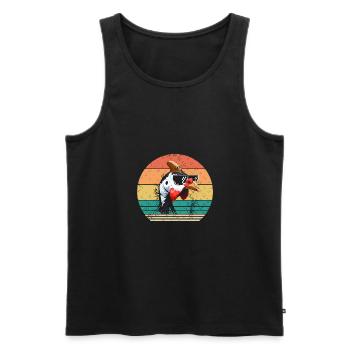 Hühner Hahn Perlhuhn - Männer Premium Bio Tank Top - Schwarz - Vorne - AI Model Male 178 light (178cm)