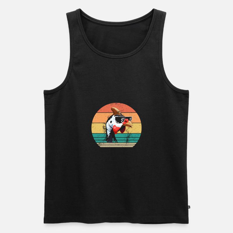 Hühner Hahn Perlhuhn - Männer Premium Bio Tank Top - Schwarz