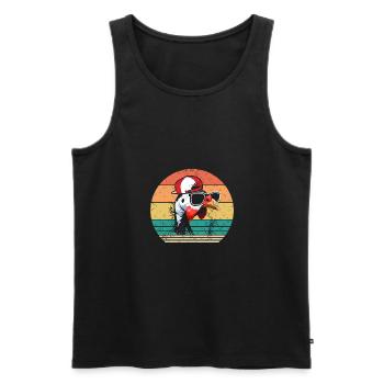 Hühner Hahn Perlhuhn - Männer Premium Bio Tank Top - Schwarz - Vorne - AI Model Male 178 light (178cm)