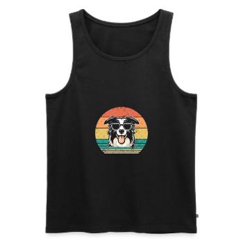 Border Collie - Männer Premium Bio Tank Top - Schwarz - Vorne - Michal (187cm)