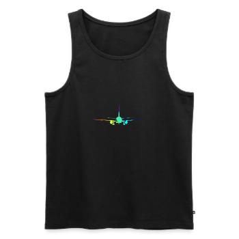 Kommerzielles Flugzeug Regenbogen Flugzeuge - Männer Premium Bio Tank Top - Schwarz - Vorne - Michal (187cm)