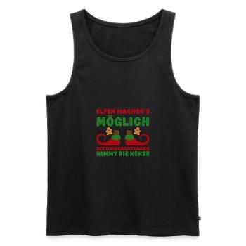Weihnachtsmann Weihnachten Weihnachtsfest Elf - Männer Premium Bio Tank Top - Schwarz - Vorne - Michal (187cm)