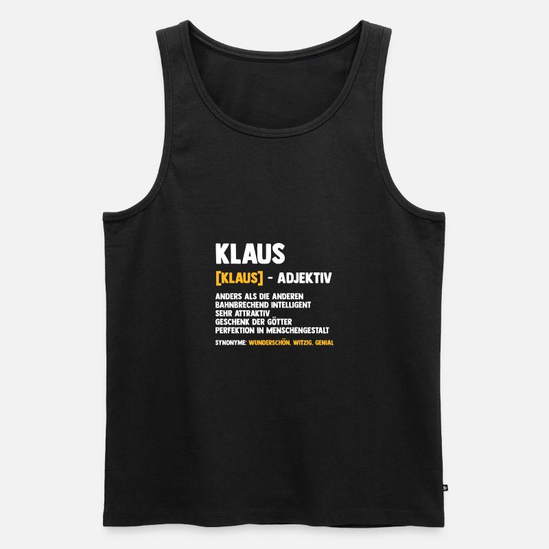 Klaus - Männer Premium Bio Tank Top - Schwarz