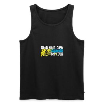 Oma und Opa auf Tour auf gemeinsamer Radtour - Männer Premium Bio Tank Top - Schwarz - Vorne - Michal (187cm)