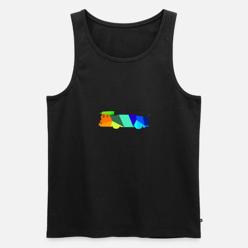 Flugzeugschlepper Regenbogen Polygon Rollfeld - Männer Premium Bio Tank Top - Schwarz