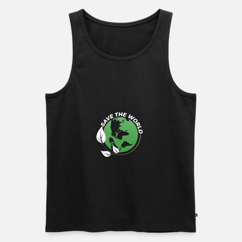 Save the World - Männer Premium Bio Tank Top - Schwarz