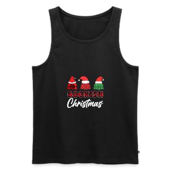 Père Noël Noël Livres de lecture - Débardeur bio Premium Homme - noir - Devant - Michal (187cm)