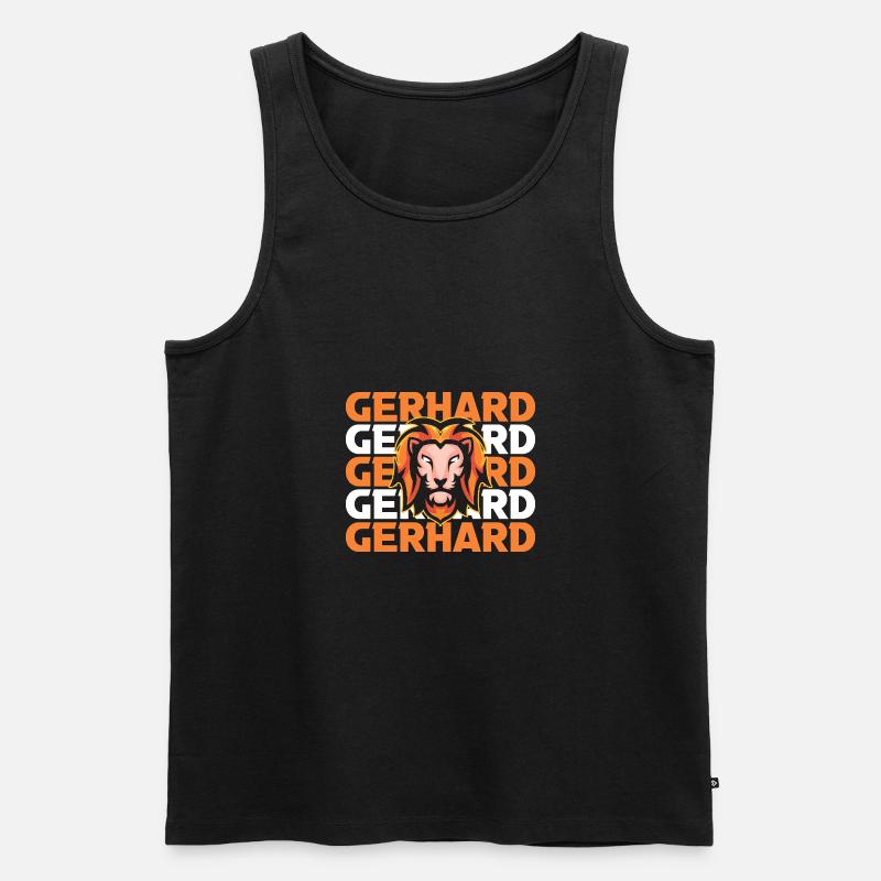 Löwe Gerhard - Männer Premium Bio Tank Top - Schwarz