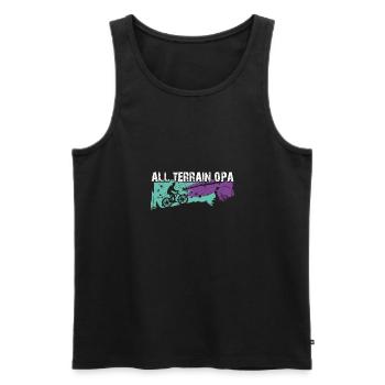 All Terrain Opa fährt über Stock und Stein - Männer Premium Bio Tank Top - Schwarz - Vorne - AI Model Male 178 light (178cm)