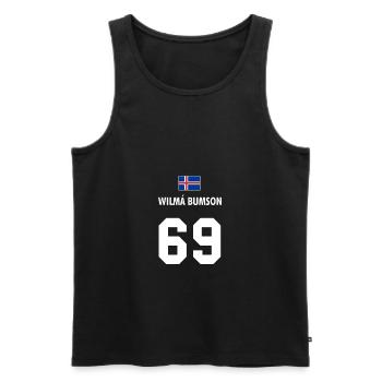 Wilma Bumson Weltmeisterschaft - Männer Premium Bio Tank Top - Schwarz - Vorne - Michal (187cm)