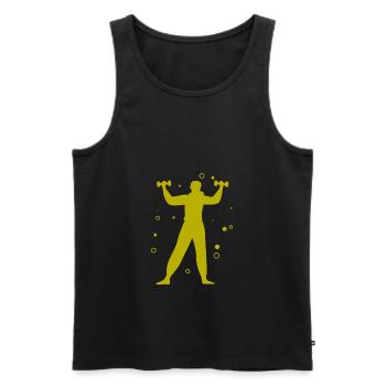 Bodybuilding - Gewichtheben - Fitness - Workout - Männer Premium Bio Tank Top - Schwarz - Vorne - Michal (187cm)