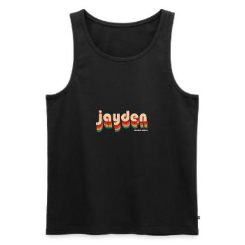 Retro Jayden Name - Men's Premium Organic Tank Top - black - Front - AI Model Male 178 light (178cm)