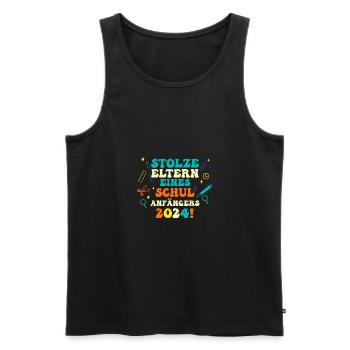 Eltern Schulkind Grundschule Erste Klasse Einschul - Männer Premium Bio Tank Top - Schwarz - Vorne - Michal (187cm)