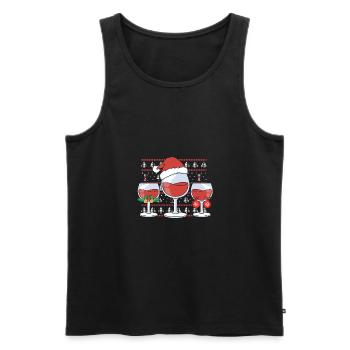 Wein Glühwein Weinglas Weihnachts - Männer Premium Bio Tank Top - Schwarz - Vorne - Michal (187cm)