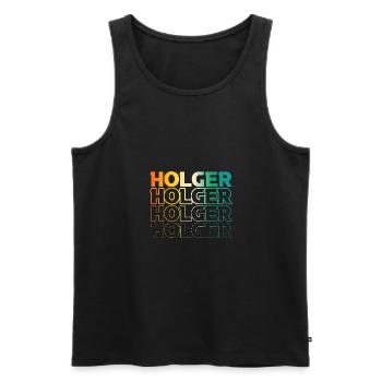 Holger - Débardeur bio Premium Homme - noir - Devant - AI Model Male 178 light (178cm)