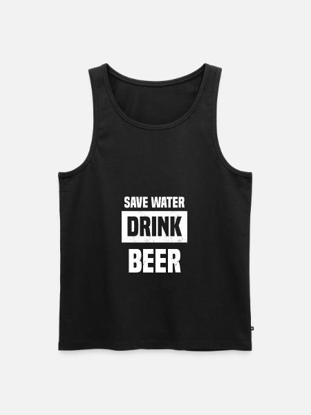 save water drink beer - Men's Premium Organic Tank Top - black