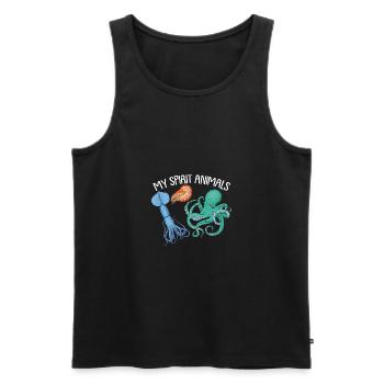 Cephalopode, Krake, Oktopus - Männer Premium Bio Tank Top - Schwarz - Vorne - AI Model Male 178 light (178cm)