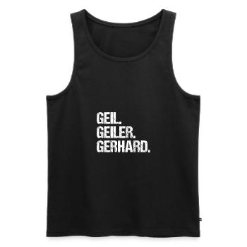 Gerhard - Débardeur bio Premium Homme - noir - Devant - Michal (187cm)