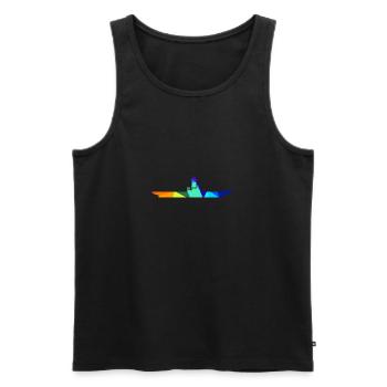 Porte-avions Rainbow Polygon Ships - Débardeur bio Premium Homme - noir - Devant - AI Model Male 178 light (178cm)