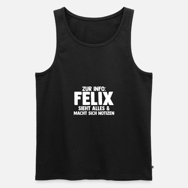 Felix - Männer Premium Bio Tank Top - Schwarz