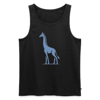 Silhouette minimaliste de girafe d’Afrique - Débardeur bio Premium Homme - noir - Devant - Michal (187cm)
