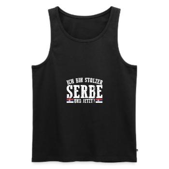 Serbe Serbe Serbie - Débardeur bio Premium Homme - noir - Devant - AI Model Male 178 light (178cm)