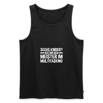 Dad of 6 children - Men's Premium Organic Tank Top - black - Front - AI Model Male 178 light (178cm)