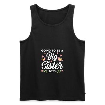 Werde Große Schwester 2023 Big Sis 23 - Männer Premium Bio Tank Top - Schwarz - Vorne - Michal (187cm)