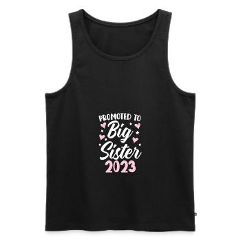 Befördert Zur Großen Schwester 2023 - Männer Premium Bio Tank Top - Schwarz - Vorne - Michal (187cm)
