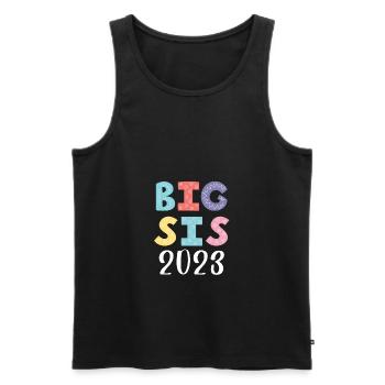 Big Sister 2023 Big Sis 23 - Men's Premium Organic Tank Top - black - Front - AI Model Male 178 light (178cm)