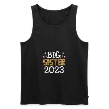 Big Sister 2023 Big Sis 23 - Men's Premium Organic Tank Top - black - Front - AI Model Male 178 light (178cm)