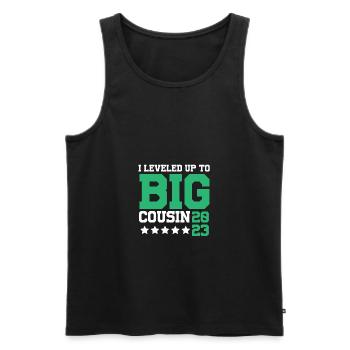 Leveled Up To Big Cousine 2023 - Men's Premium Organic Tank Top - black - Front - AI Model Male 178 light (178cm)