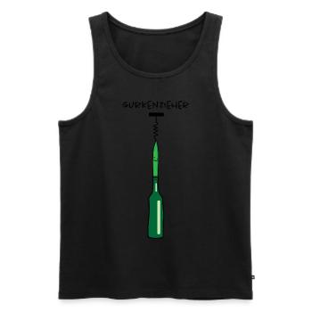 Gurke mit Korkenzieher (a) - Männer Premium Bio Tank Top - Schwarz - Vorne - Michal (187cm)
