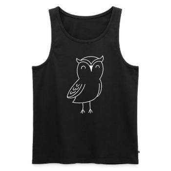Cute Owl Forest Animal Wilderness Owls - Men's Premium Organic Tank Top - black - Front - Michal (187cm)
