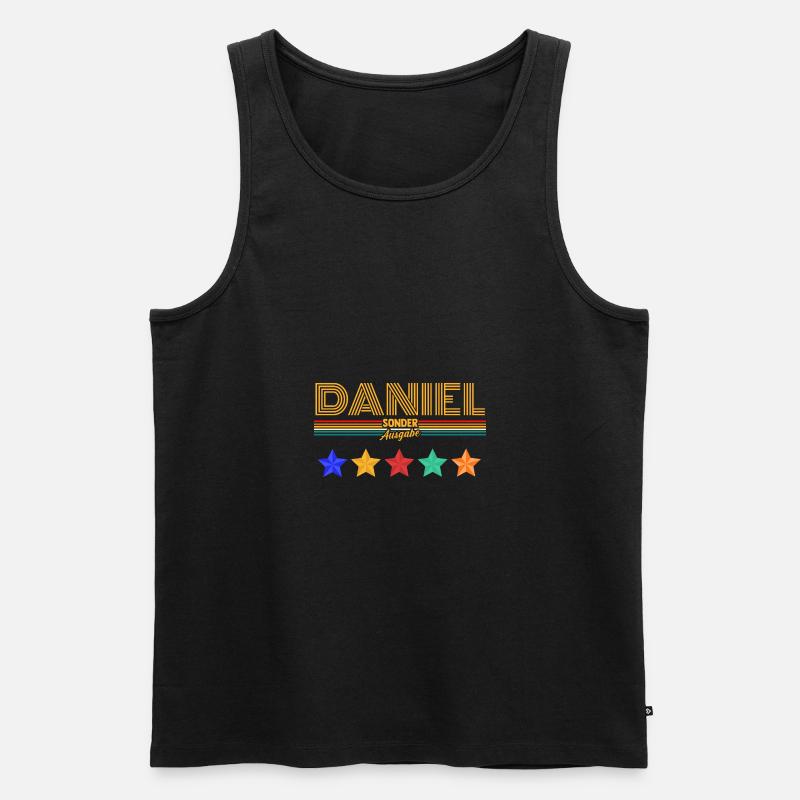 Daniel - Männer Premium Bio Tank Top - Schwarz