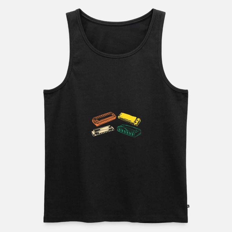 Harmonika Evolution Mundharmonika - Männer Premium Bio Tank Top - Schwarz