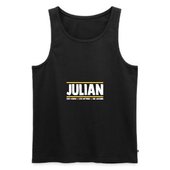 Julian - Männer Premium Bio Tank Top - Schwarz - Vorne - Michal (187cm)