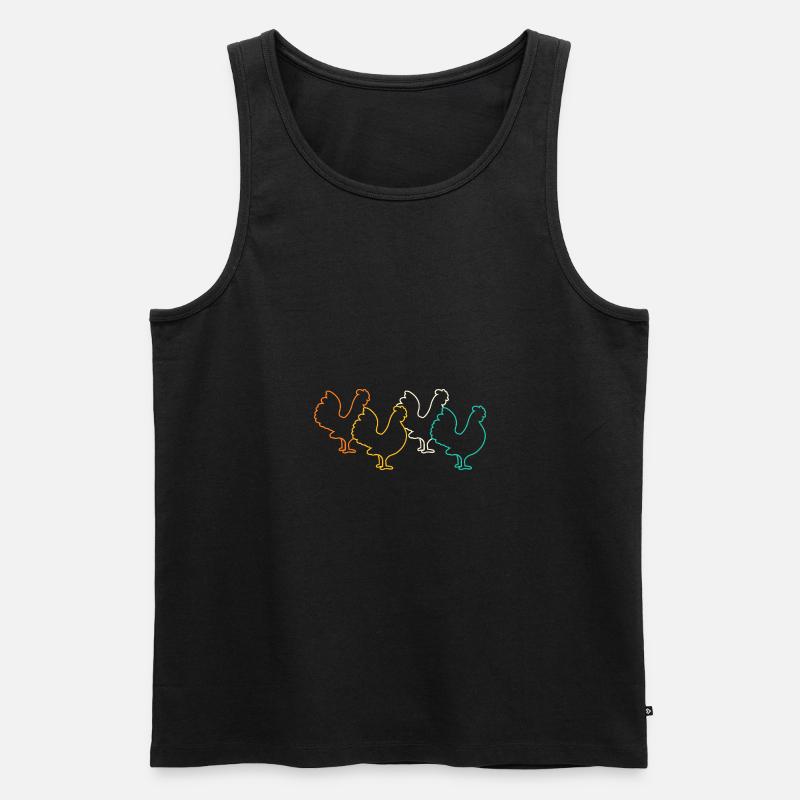 Hühner Hahn - Männer Premium Bio Tank Top - Schwarz