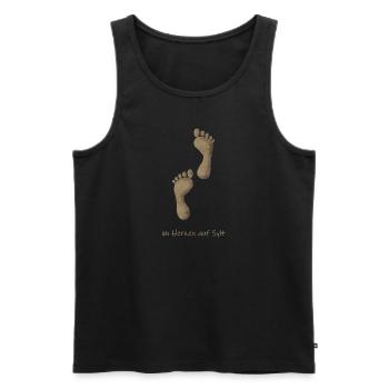 Sylt Sand - Männer Premium Bio Tank Top - Schwarz - Vorne - AI Model Male 178 light (178cm)