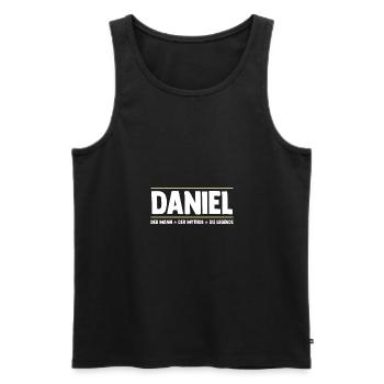 Daniel - Männer Premium Bio Tank Top - Schwarz - Vorne - AI Model Male 178 light (178cm)